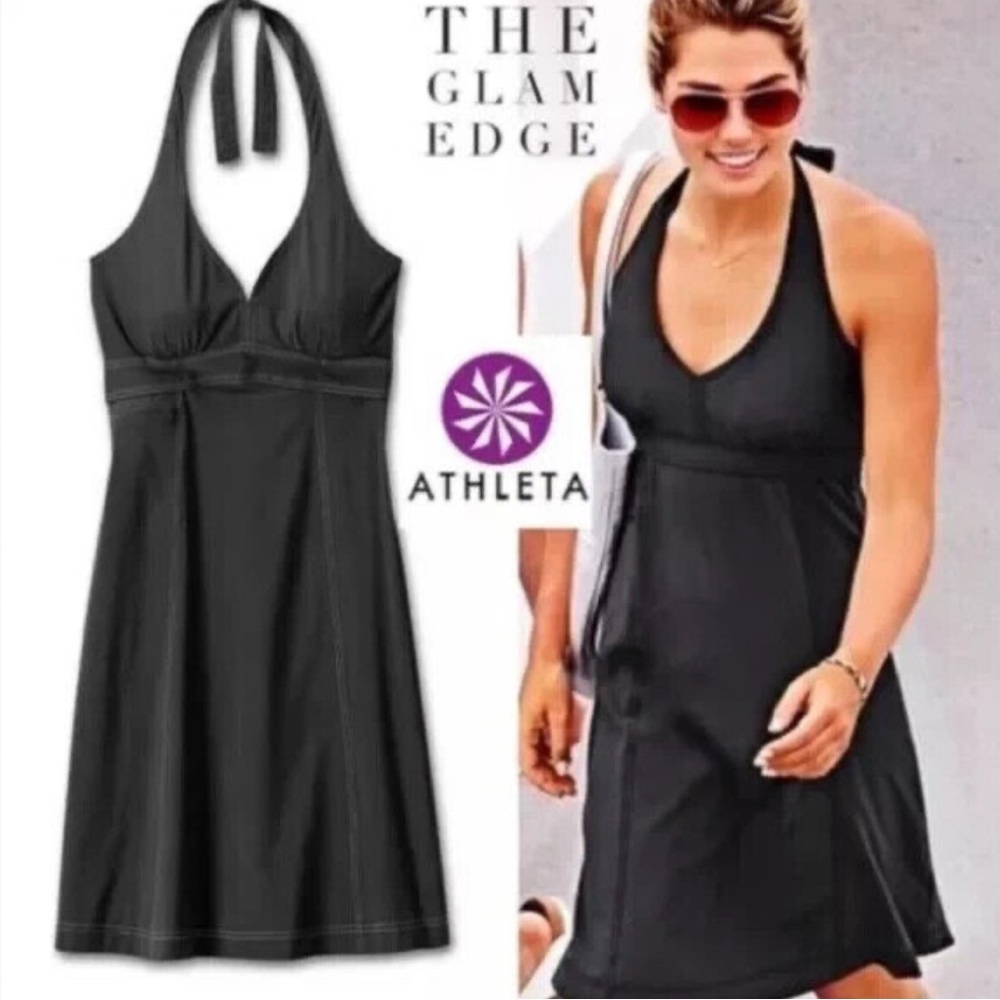 Athleta Pack Everywhere Black Halter Dress
